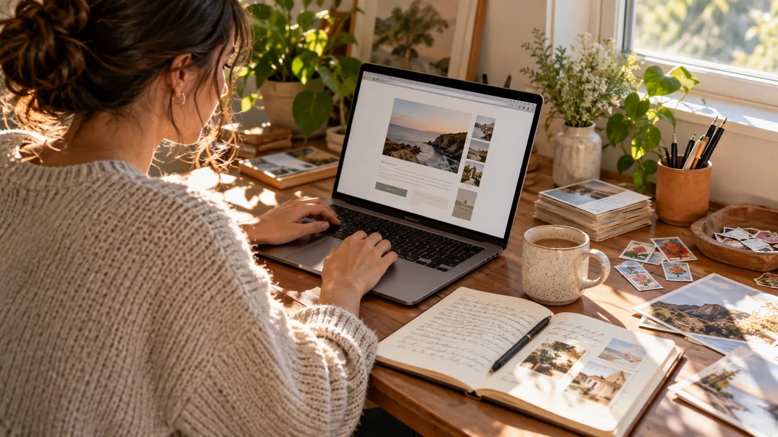 Sunlit newsletter campaign planning — original editorial photograph