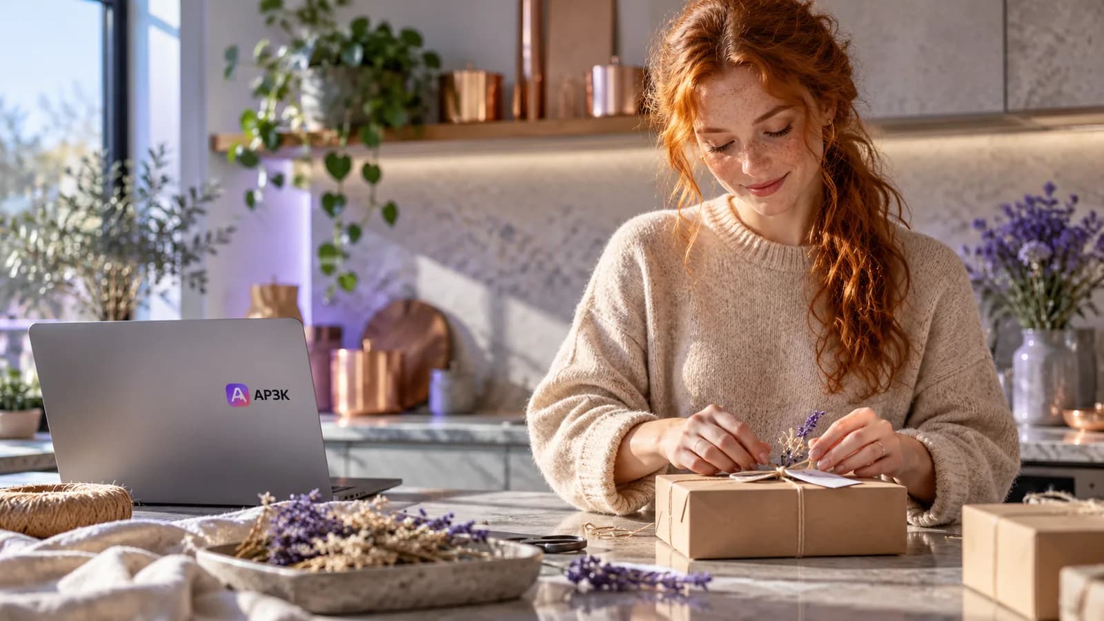 Connecting Instagram from a Sunlit Kitchen — original editorial photograph