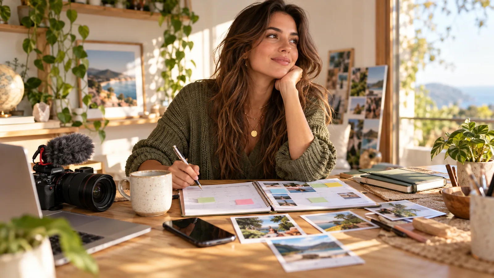 Sunlit content planning for sustainable growth — original editorial photograph