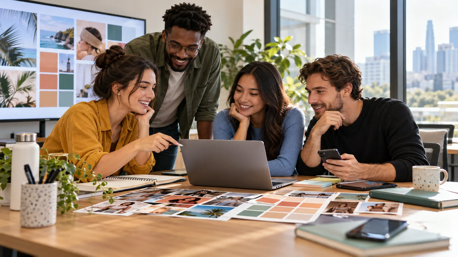Social media team approves scheduled promotion — original editorial photograph