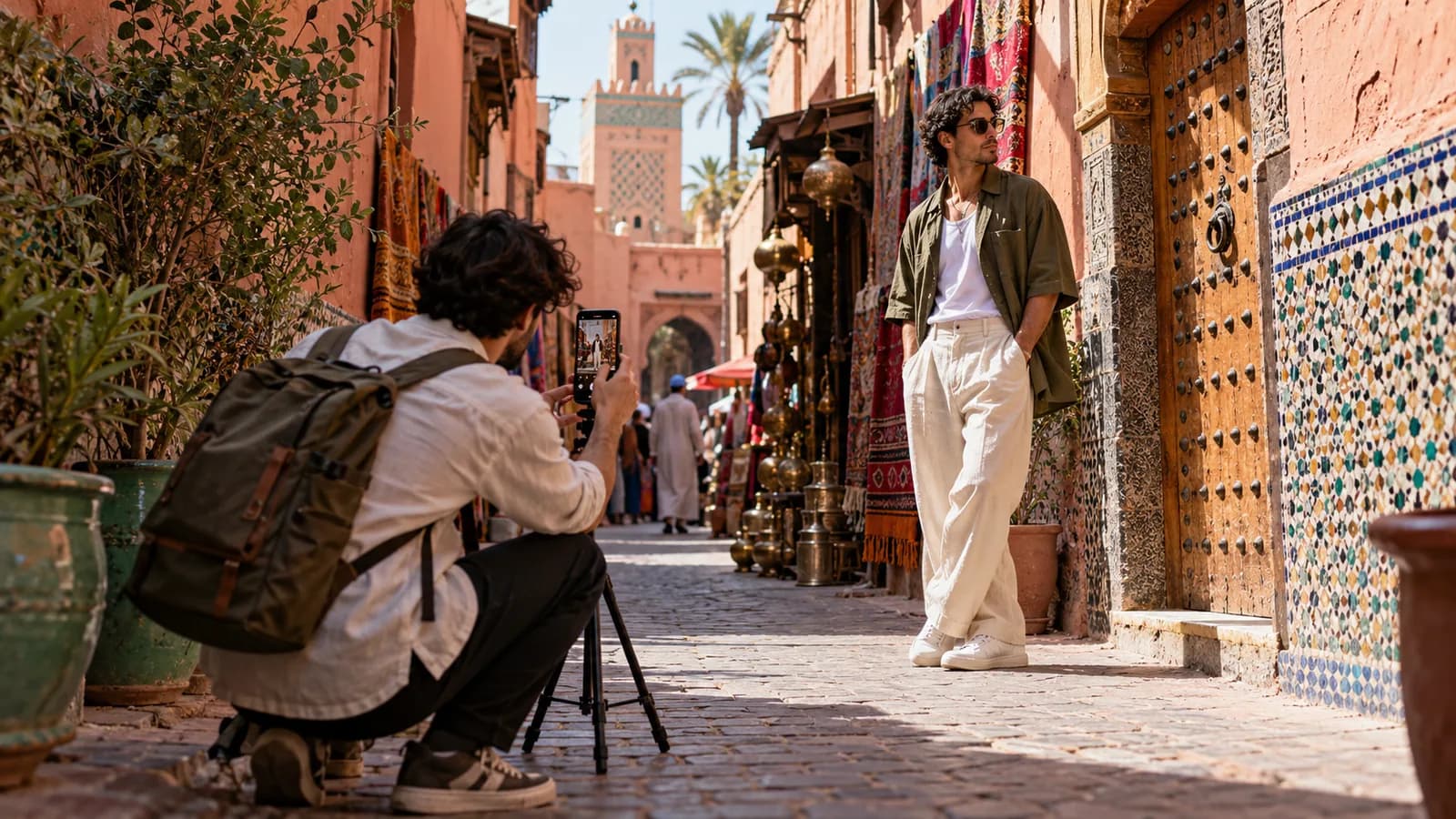 Street style in the Marrakech medina — original editorial photograph
