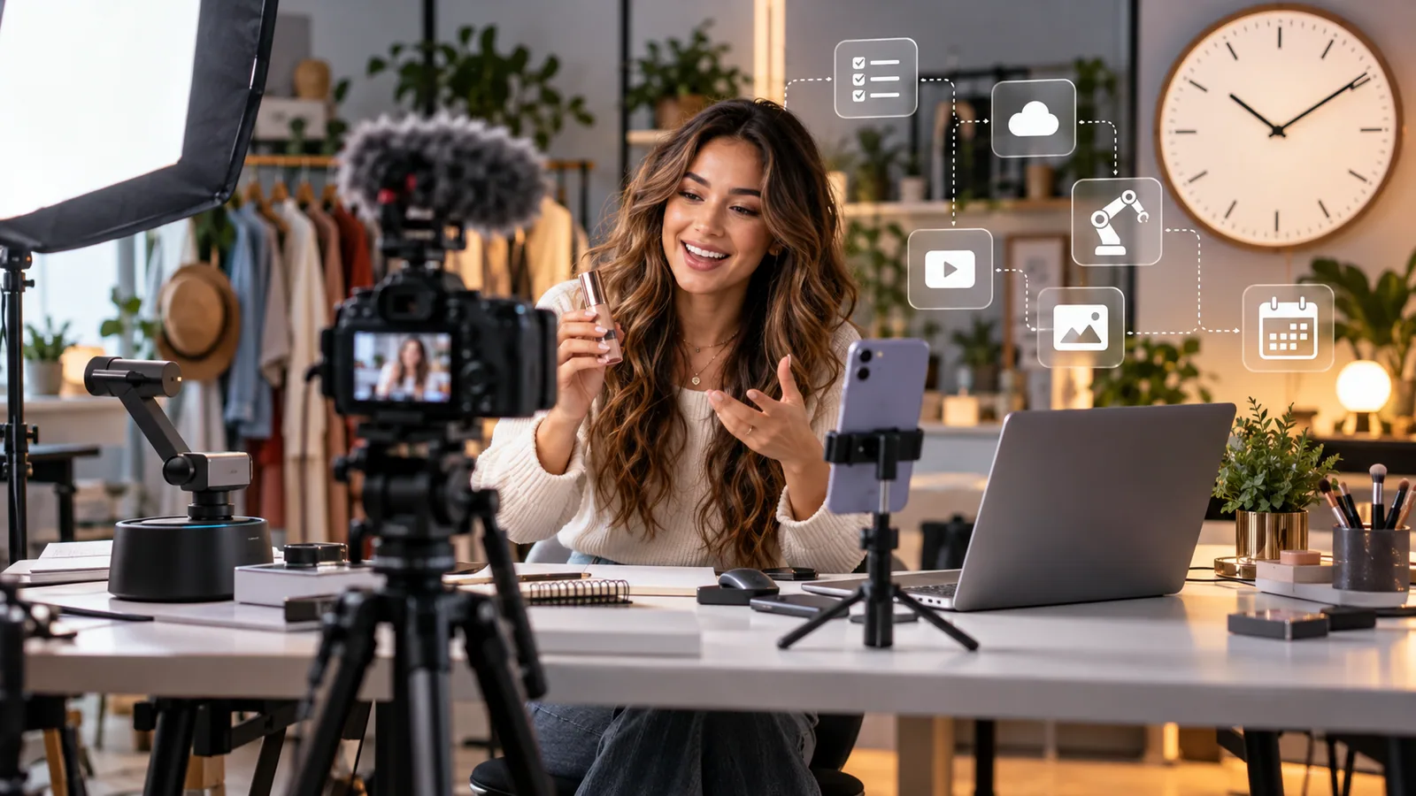 Creator’s automated studio workflow — original editorial photograph