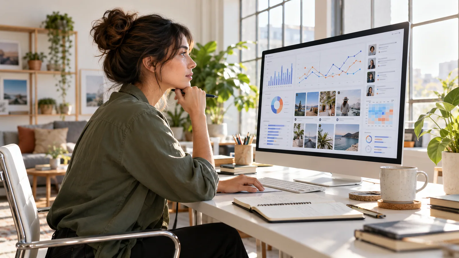 Content strategist analyzing audience insights — original editorial photograph