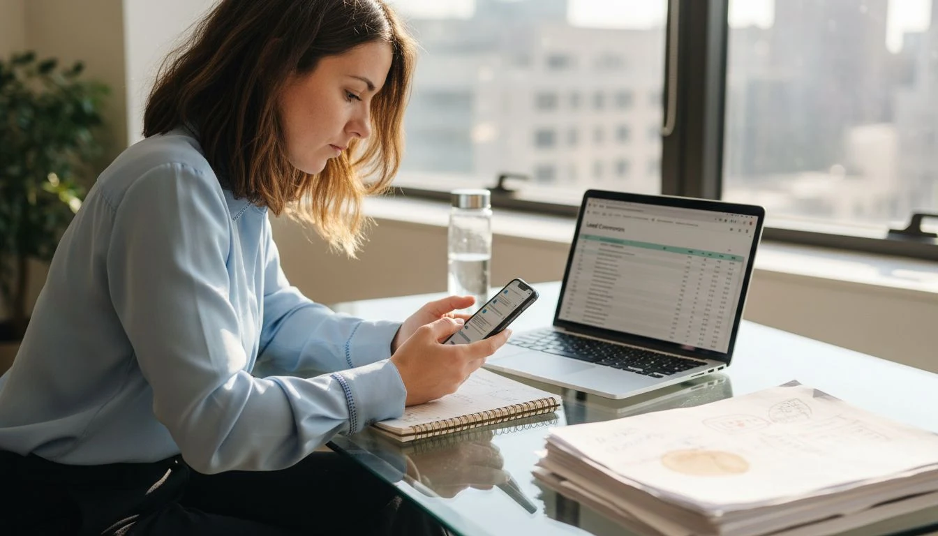 Marketing manager reviews Instagram DM leads