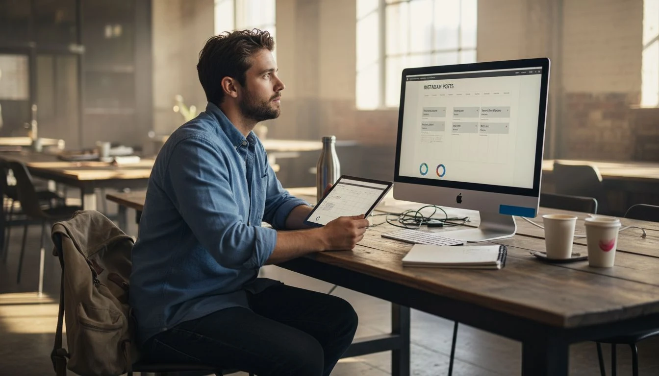 Creator using social media automation dashboard