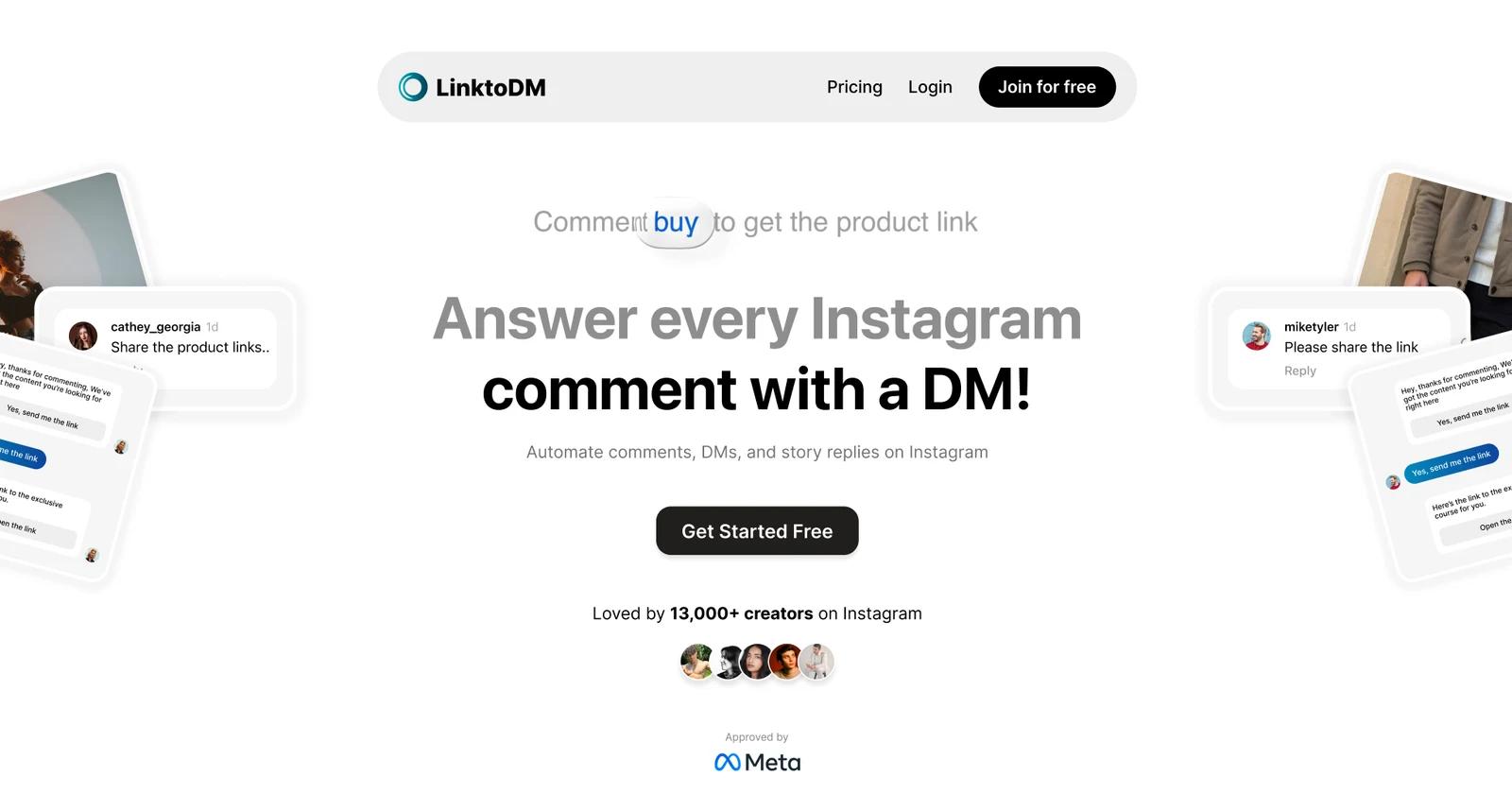 Sign Up LinktoDM
