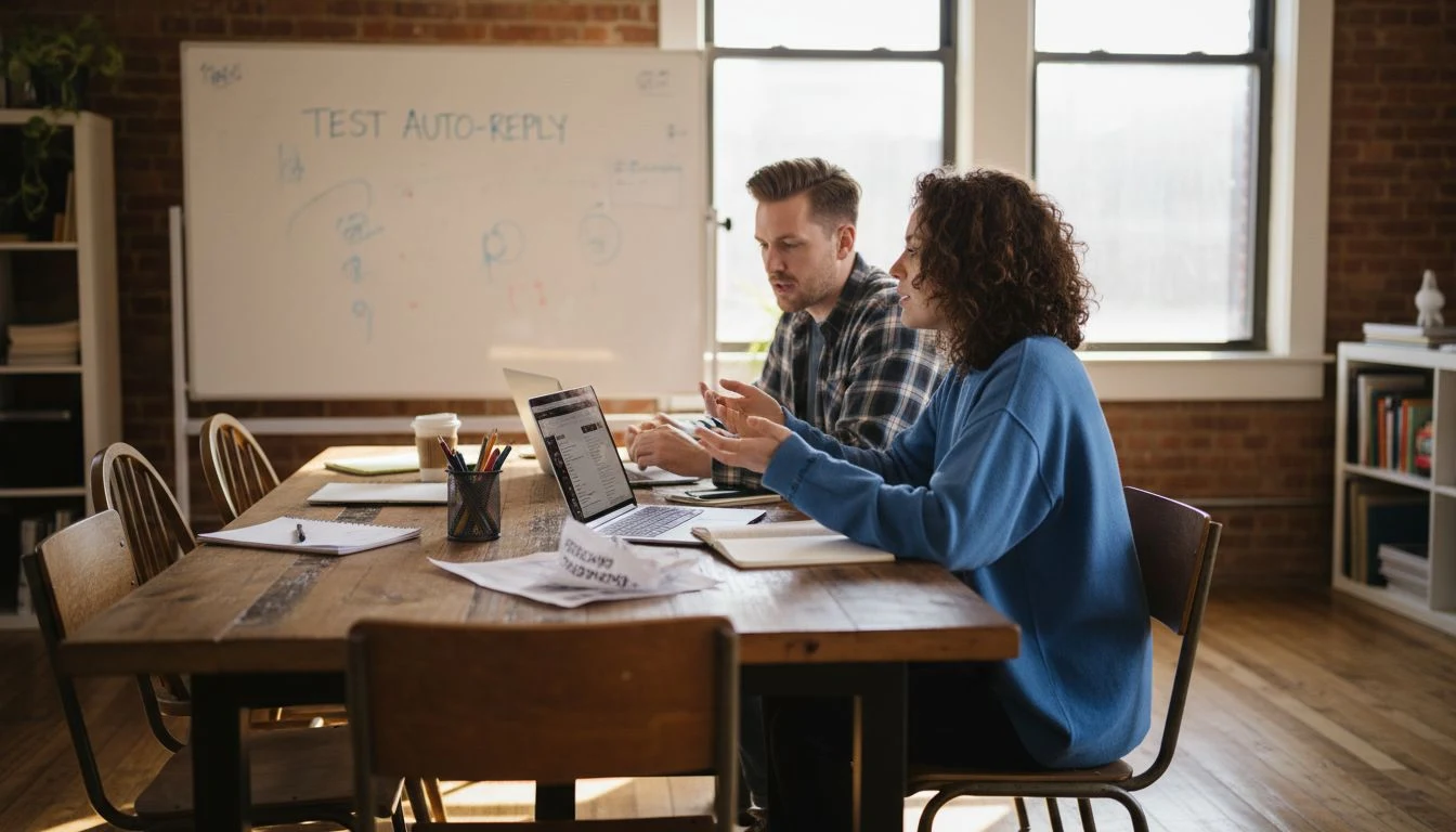 Creators discussing Instagram auto-reply in workspace