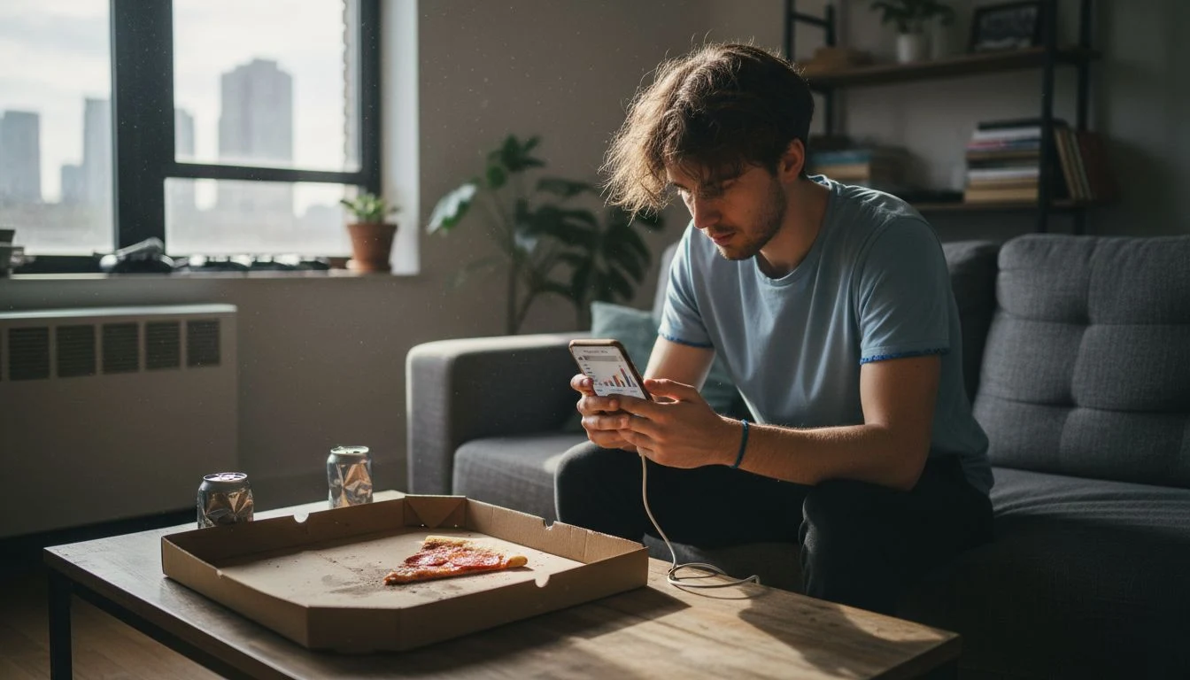 Content creator checking Instagram insights